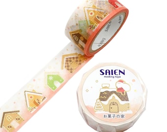Washi Tape Rolle | 20mmx5m | Saien | Haus der Süßigkeiten Goldfolie