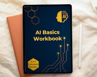 AI Basics Workbook Bundle | 3-in-1 Self-Care Set | Digital A4 Printable
