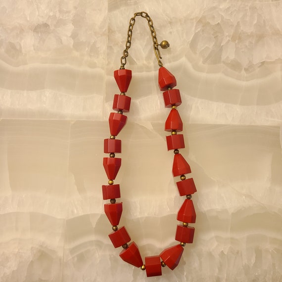 Vintage / Antique Bakelite Necklace Choker Chunky… - image 3