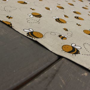 Linen tea towel with bees, Kitchen Linen towel for dishes with a bee image 7