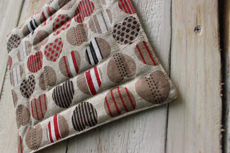 Christmas gift for the cook Kitchen Pot Holder Pot Holder With Colorful Hearts Linen Pot Holder