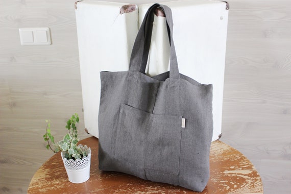 dark grey tote bag