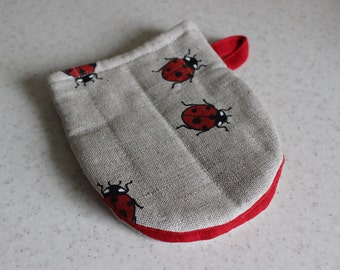 Kitchen Gloves With Ladybugs - Mini Oven Glove - Kitchen Mini Oven Mitt - Housewarming Gift Idea