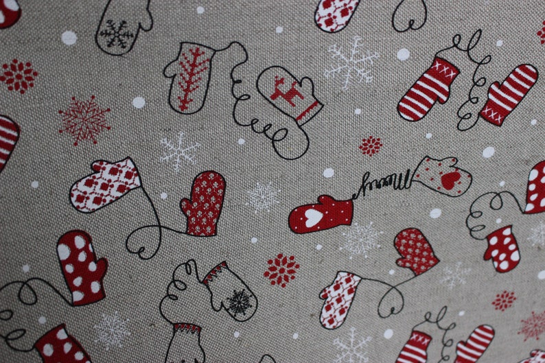 gift for Christmas oval cottage table decor Round Christmas Linen tablecloth