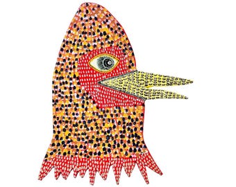 Feb Redbird – Original Hand-Cut Wood Painting – Signed & Documented