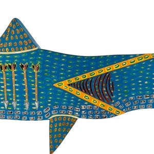 Barracuda Arrow Fish – Original Hand-Cut Wood Painting – Signed & Documented image 4