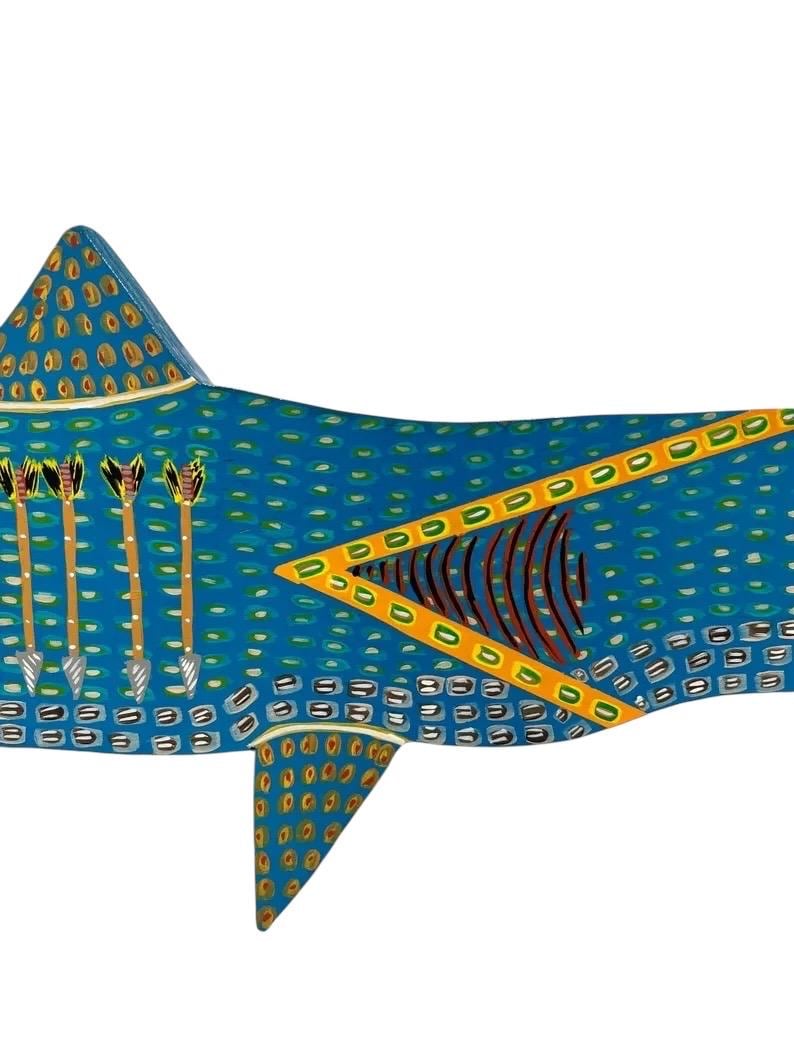 Barracuda Arrow Fish – Original Hand-Cut Wood Painting – Signed & Documented image 4