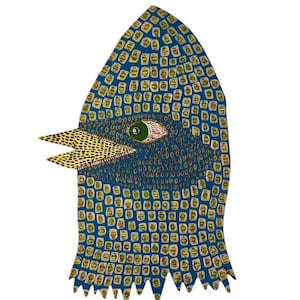 Circ Bird – Abstract Hand-Cut Wood Painting – Signed & Documented image 1
