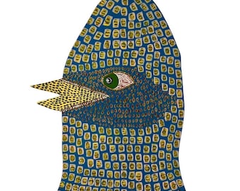 Circ Bird – Abstract Hand-Cut Wood Painting – Signed & Documented