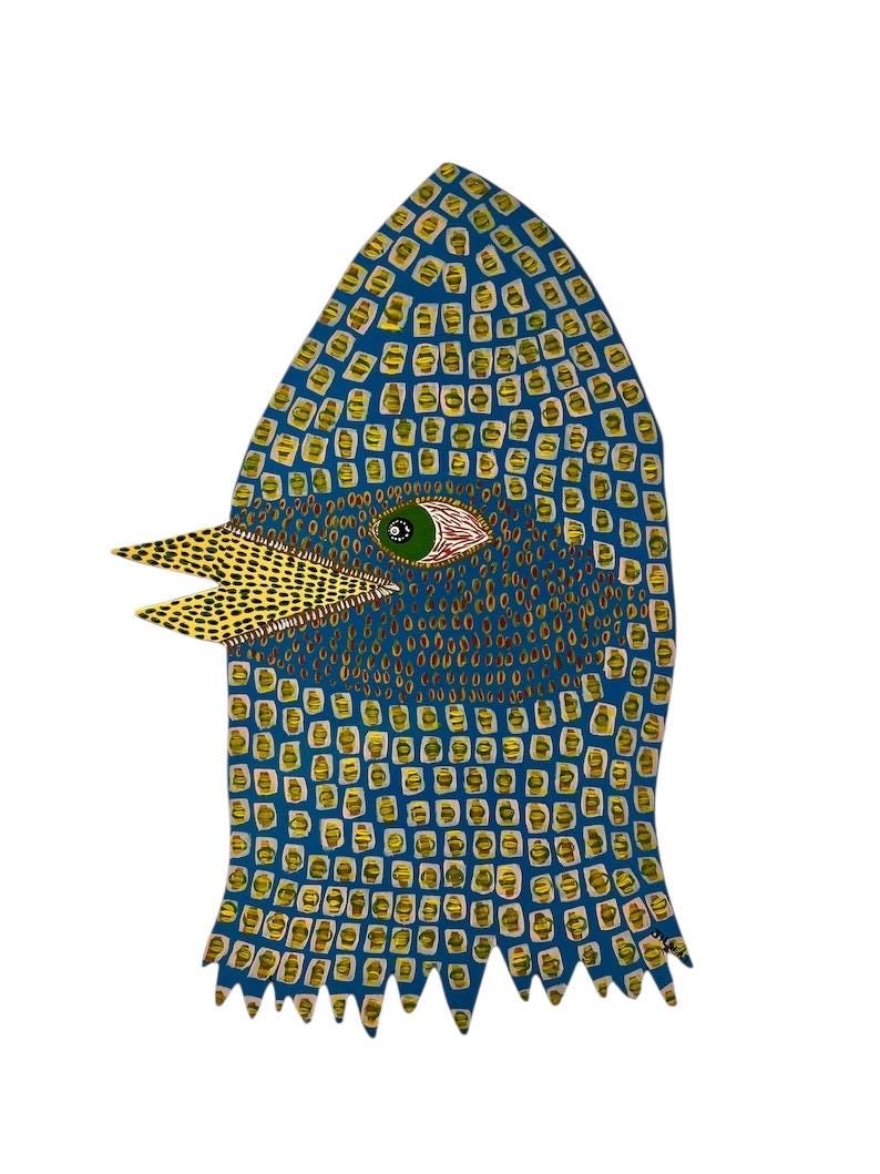 Circ Bird – Abstract Hand-Cut Wood Painting – Signed & Documented image 1