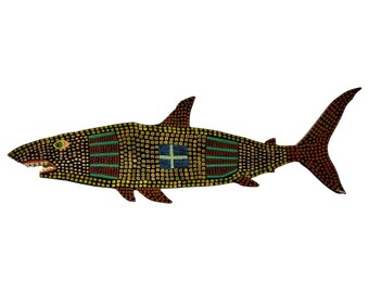 Jan Shark 25 – Original Hand-Cut Wood Painting – Signed & Documented