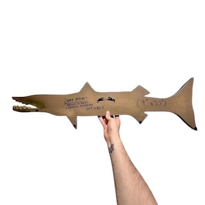 Barracuda Arrow Fish – Original Hand-Cut Wood Painting – Signed & Documented image 8