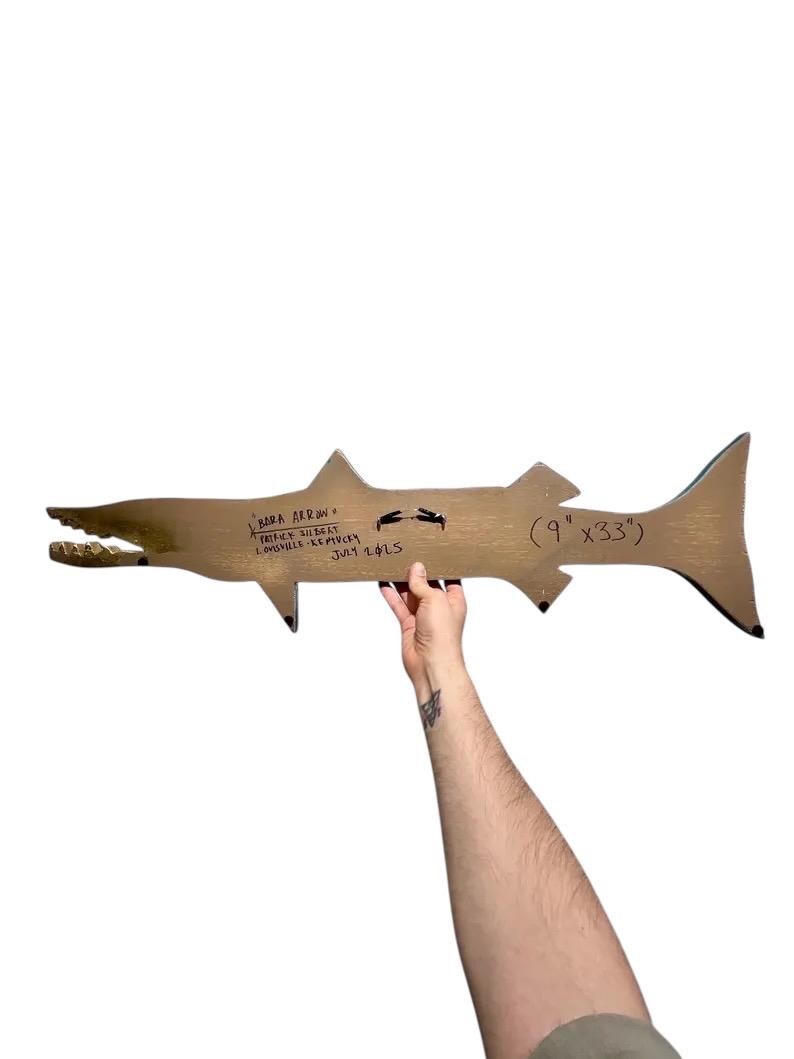 Barracuda Arrow Fish – Original Hand-Cut Wood Painting – Signed & Documented image 8