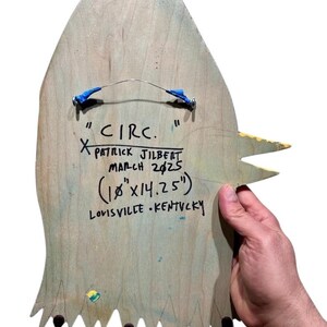 Circ Bird – Abstract Hand-Cut Wood Painting – Signed & Documented image 6