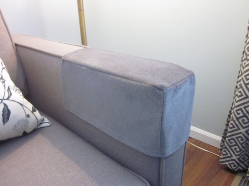 Armrest Covers Furniture Chair/sofa Arm Caps Gray Velvet Etsy
