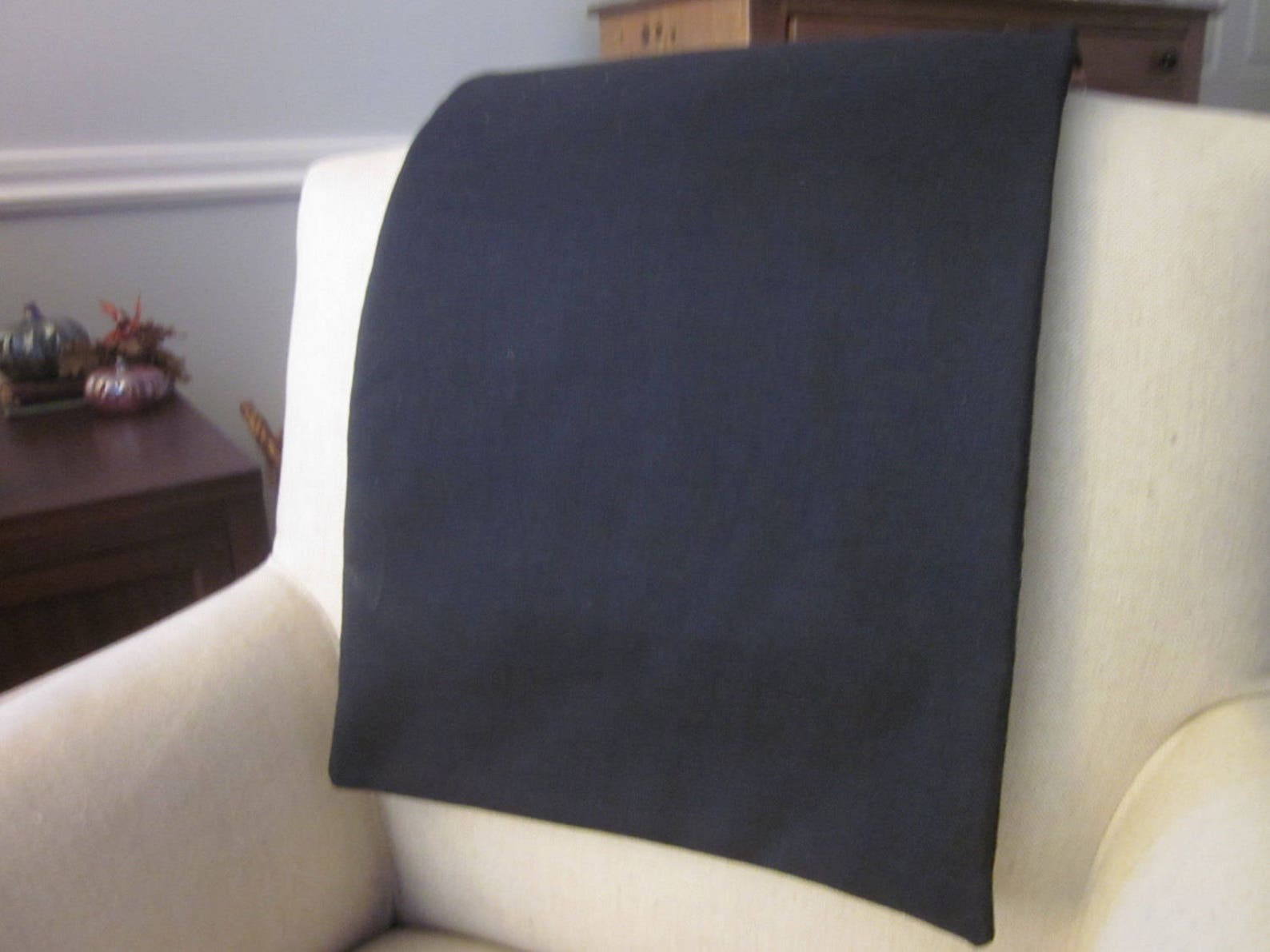 Headrest Chair Protector or Cover Black Poly Linenlike Etsy