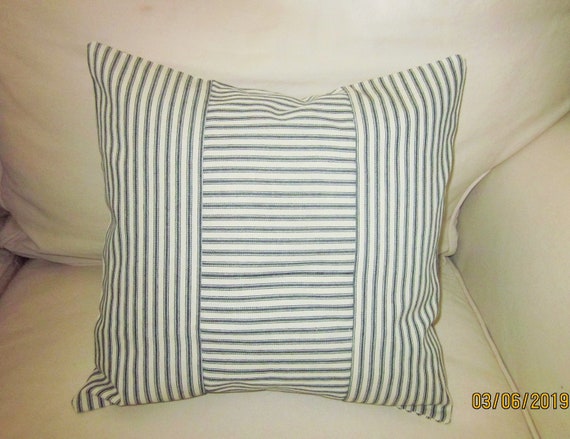 Black Ticking Pillow Cover Decorative Pillow Various Sizes Etsy