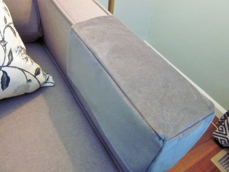 Armrest Covers Furniture Chair/sofa Arm Caps Gray Velvet Etsy