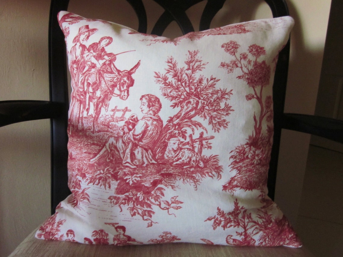 Red Toile Pillow Covers 18 x 18 Red Toile de Jouy Etsy