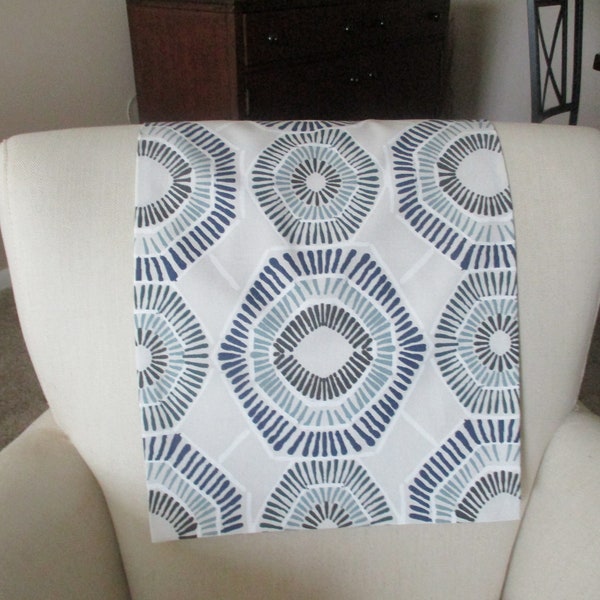 Housses d'appui-tête pour meuble, chaise/canapé/fauteuil inclinable, motif bleu médaillon, tissu en coton, différentes tailles