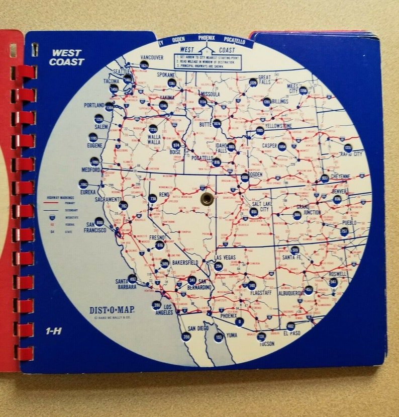 Vintage Distomap Rand Mcnally Distance Maps 1978 Ford 75th
