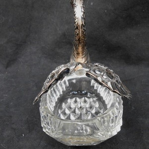 Birks Germany Sterling Crystal Swan Master Salt Articulating Wings image 4