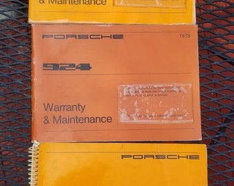 Vintage 1978 Porsche 924 Owner's Manual Set Of 3 Booklets