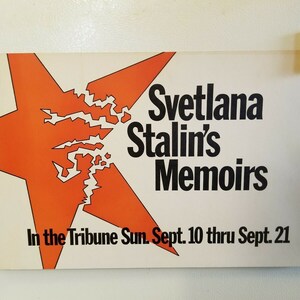 Vintage Chicago Tribune Newspaper Box Ad Svetlana Stalin&#39;s Memoirs