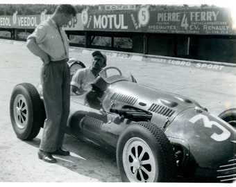 Vintage Photo Snapshot Formula One Grand Prix Race Car With Original Negative