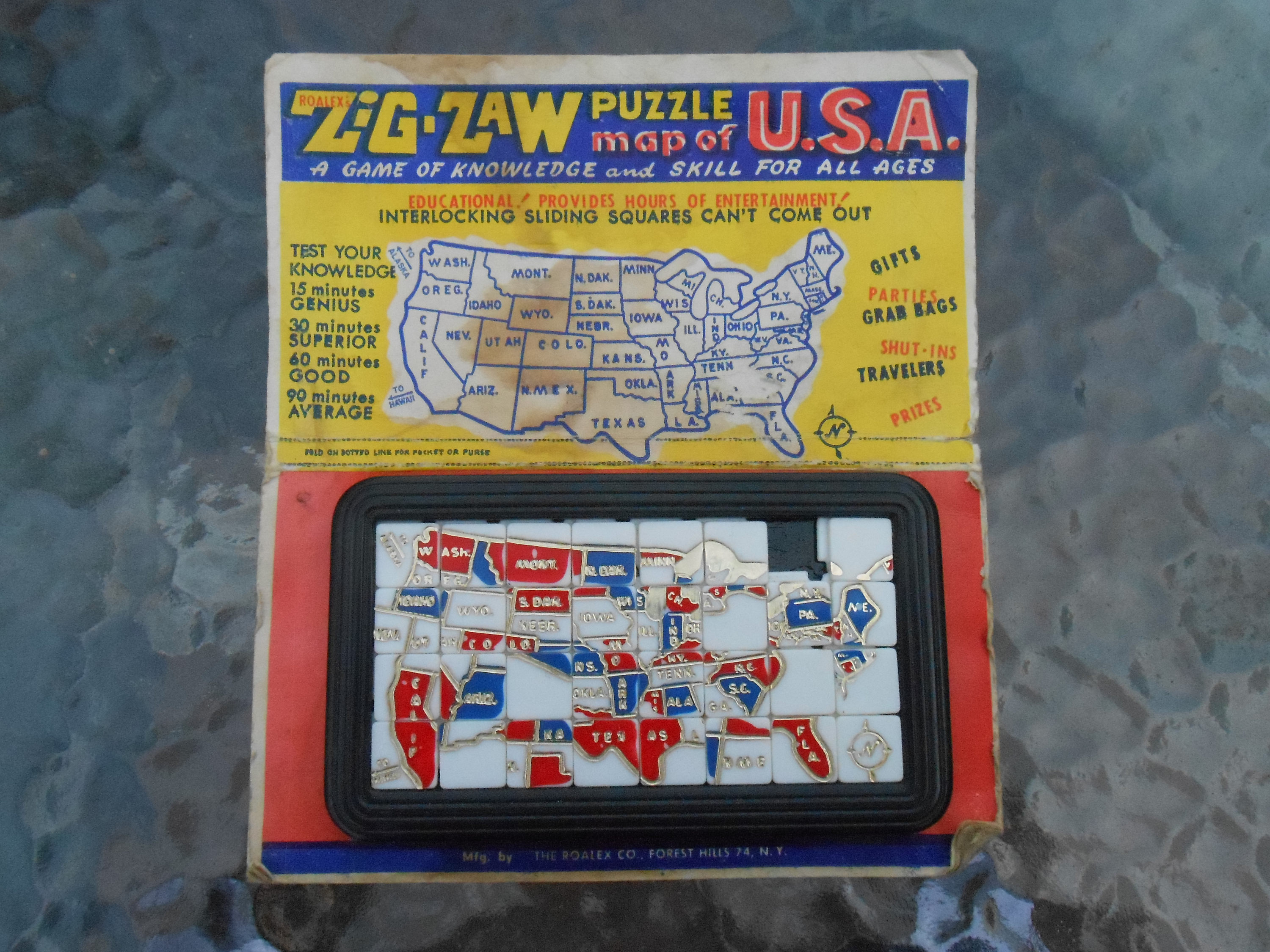Vintage Zig Zaw Puzzle Game Toy Map of the USA on Card - Etsy