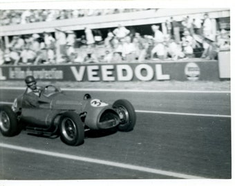 Vintage Photo Snapshot Formula One Grand Prix Race Car Veedol Sign Soft Focus