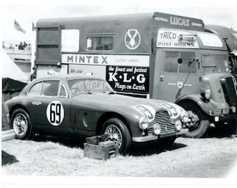 Vintage Photo Snapshot Car Racing Grand Prix British Race Car Advertising