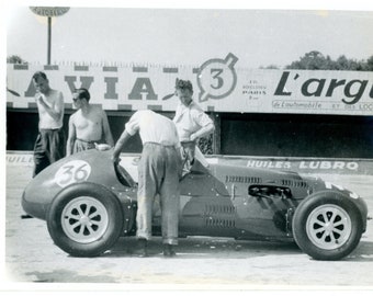 Vintage Photo Snapshot Car Racing Grand Prix Formula One