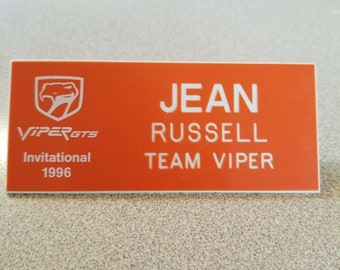 1996 Indianapolis 500 Viper GTS Invitational Name Tag Badge Team Viper