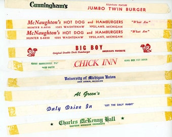 Vintage Drinking Straw Wrappers Advertising Big Boy Cunningham's Local Ypsilanti