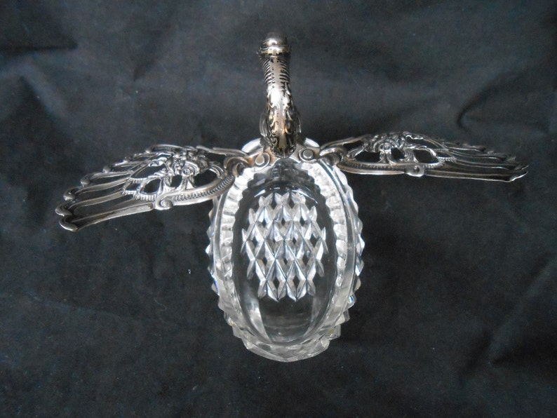 Birks Germany Sterling Crystal Swan Master Salt Articulating Wings image 3