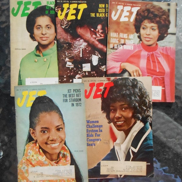 Vintage Jet Magazine Lot Of 5 1972