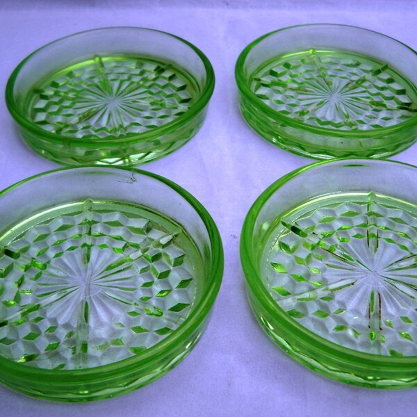 Jeannette Cube Green Coasters