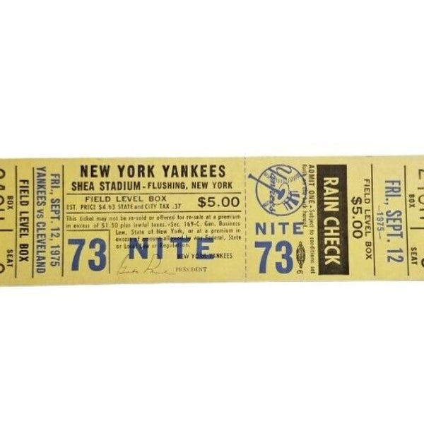 Yankees Ticket Template Etsy