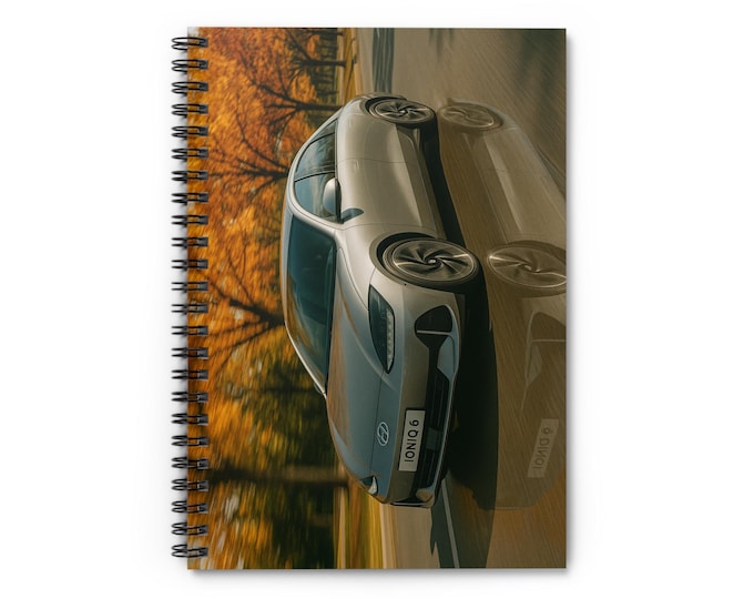 Hyundai Ioniq 6 Notebook | Spiral Ruled Journal, Fall Season Reflection Cover