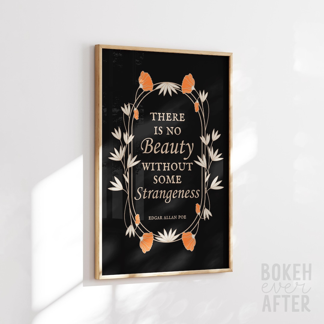Goth Edgar Allan Poe Printable, Gothic Beauty Strangeness Art Print ...