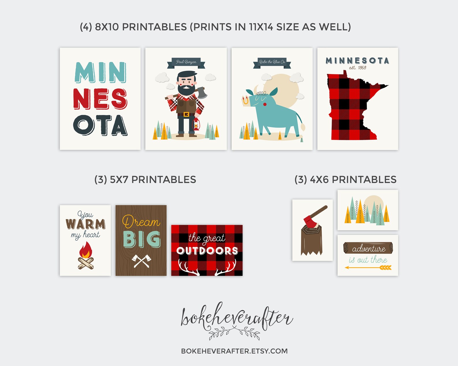 Paul Bunyan Printable Nursery Printables Minnesota Etsy Canada