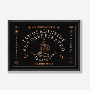Gothic Coffee Spirit Board Art Print, Halloween Decor (Digital Download)
