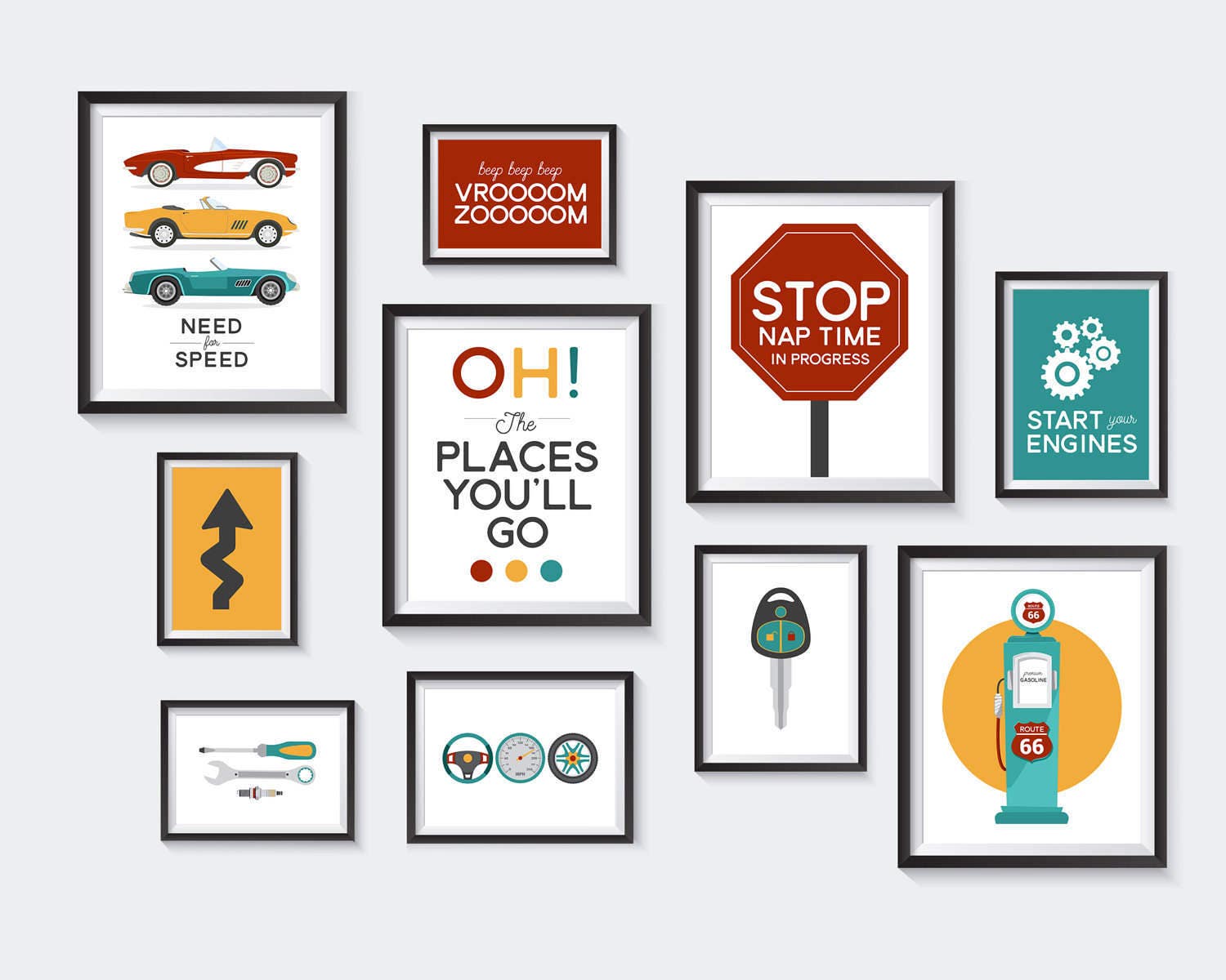 race car printable nursery printables drive gallery wall etsy