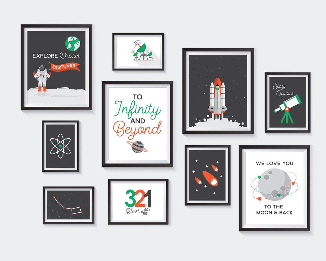 Outer Space Printable Nursery Printables Astronaut Gallery - Etsy
