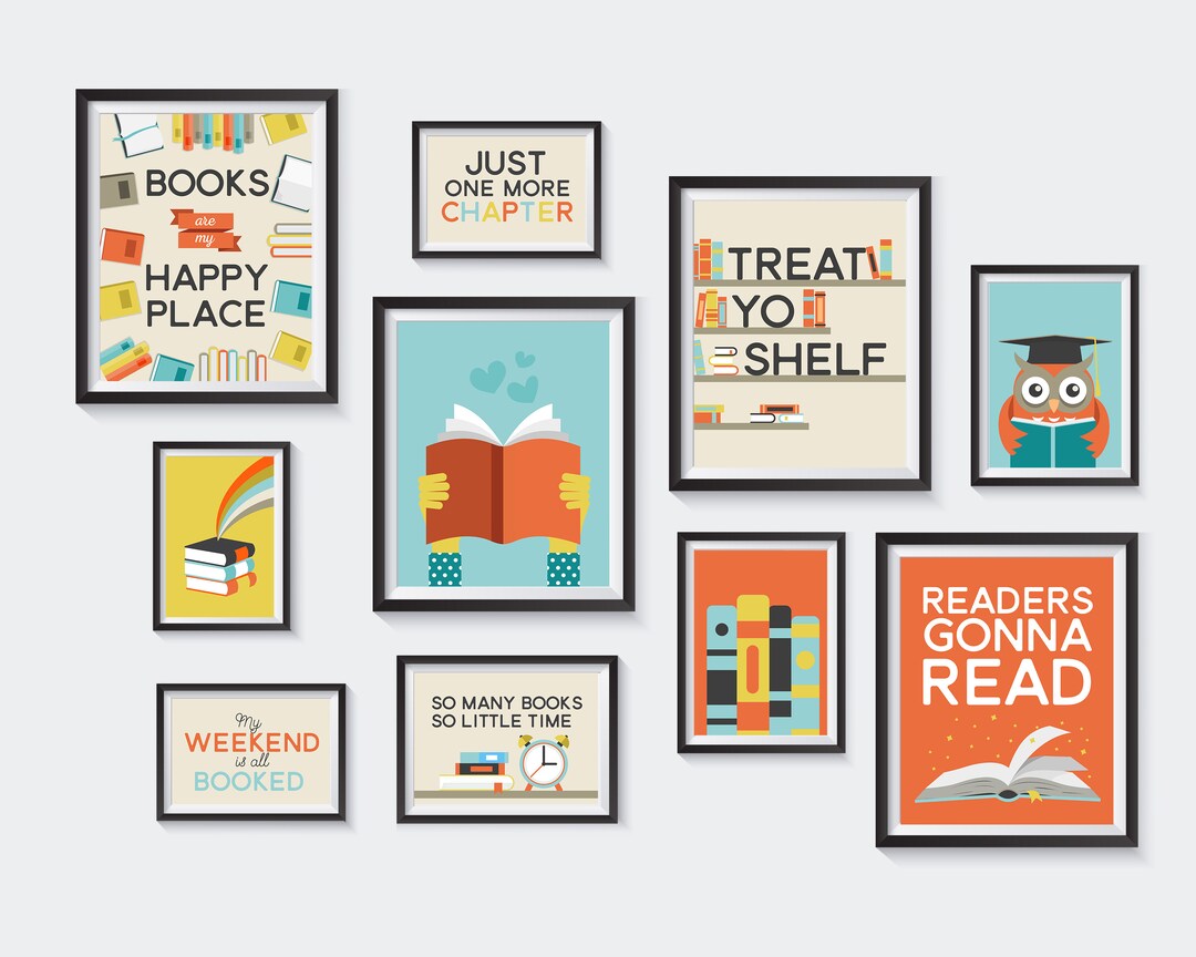 Reading Printable Set Nursery Printables Books Gallery Wall - Etsy