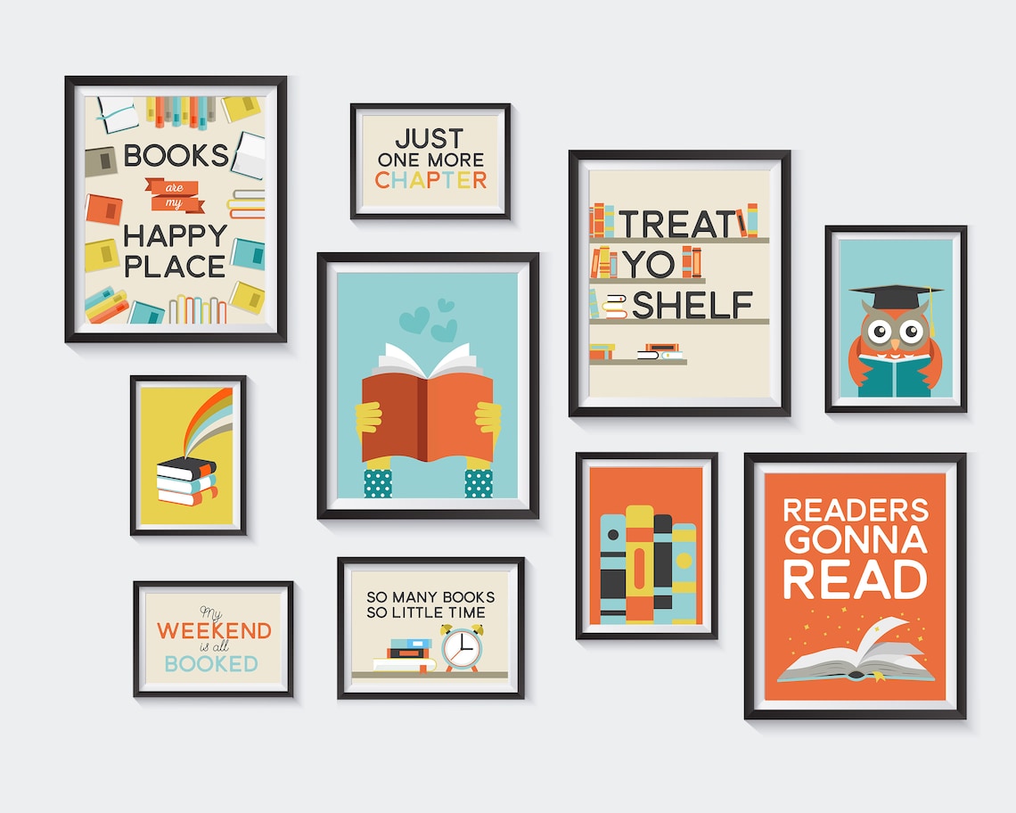 Reading Printable Set Nursery Printables Books Gallery Wall | Etsy