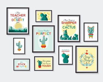 Modern Classroom Teacher, Printable, Cactus, Nursery Printables, Gallery Wall, Learning, School, Funny Art, Educational, INSTANT DOWNLOAD