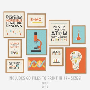 Science Classroom Poster Prints Set of 10, Printable Gallery Wall Art, Funny Stem Print, Science Teacher Gift Decor, DIGITAL DOWNLOAD BG-3
