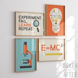 Science Classroom Poster Set, Printable Gallery Wall Art, Funny Stem Prints, Science Teacher Gift, Home School Decor, DIGITAL DOWNLOAD BG-3 image 4